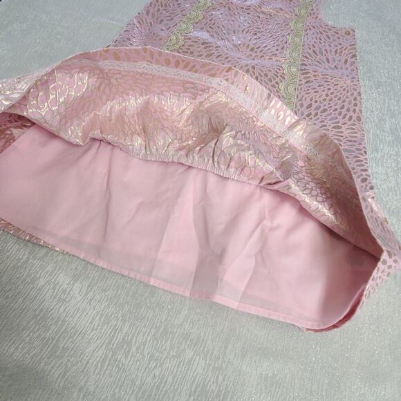 Lilly Pulitzer girl's Thalia Dress in Prosecco Pink Lagoon Jacquard NWT size 16 - Picture 7 of 12